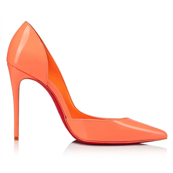 Christian Louboutin Iriza 100 Drag Orange Patent Leather D'Orsay Heel Pump 40 - Picture 7 of 12